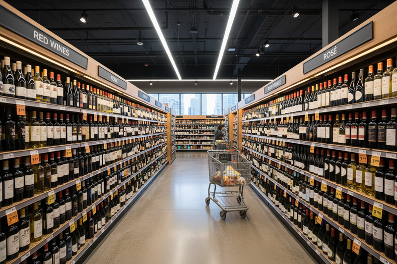 Grocery Wine Section